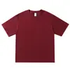 2026 Verano Nuevo Algodón Pesado Simple Casual Color Sólido Manga Corta Camiseta Unisex Corte Holgado Verano Ins Versátil Cuello Redondo