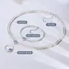 Conjunto de Cuatro Piezas: Collar y Pulsera de Plata de Ley S925 con Concha Plateada, Perla de Importación Transfronteriza Incrustada y Aguamarina Pura Natural