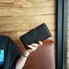 Cartera de Mujer Bolso de Mano Largo para Mujer Estilo Nuevo Piel Genuina Tendencia Simple Multifuncional Bifold Cartera de Mano para Mujer