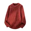 Invierno 2026 Nuevo Suéter de Punto Grueso Cálido de Moda con Cuello Redondo como Prenda Base para Hombre