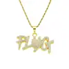 Diseño Europeo y Americano Empalme PLUG Collar de Letras Transfronterizo Hip-hop PLUG Totalmente Diamantado Marca de Moda Colgante Collar Versátil