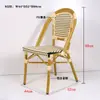 Mesa de Jantar Externa em Mármore Ardósia Estilo Francês Café Restaurante Ocidental Loja de Chá de Leite Pousada Conjunto de Mesa e Cadeiras Rústico em Rattan