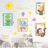 Nuevo LD96023 Marco de fotos con diseño de sol, girasol y mariposa, animal pequeño, para habitación infantil, pasillo, hogar, adhesivo decorativo de pared