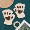 Guantes de Peluche de Capibara Lindos para Mujer, Cubierta Plegable de Medio Dedo para Invierno, Compatibles con Pantalla Táctil, Cálidos y Gruesos, para Estudiantes y Ciclismo, a Prueba de Frío