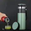 Caneca infusora de chá do fabricante com separação de chá e água, caneca térmica de aço inoxidável 304 com isolamento a vácuo, caneca de chá floral criativa, caneca térmica portátil