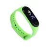 Pulsera Impermeable LED Digital Blanca con Círculo Azul Spot Moda Casual Trendy Táctil para Hombres y Mujeres