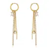 Pendientes de Borla con Pedrería Jieding Pendientes de Acero de Titanio Lujo Ligero Pendientes de Gama Alta Accesorios Transfronterizos de Nicho Pendientes de Acero Inoxidable