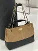 2025 Nuevo Bolso Cubo de Piel de Vaca Escarchada para Otoño e Invierno Color Contrastante Acolchado Cadena en el Hombro Casual Versátil Bolso Tote para el Trabajo