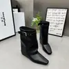 Nuevas botas de hebilla negra 2026, botines planos de moda para mujer de primavera y otoño, botines convertibles, suela de plataforma