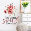 Adesivos de Parede Criativos Rosa Cruzado com Letras em Inglês Adequados para Decoração de Quarto, Sala de Estar, Escritório