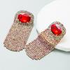 Aretes de alta gama estilo ins europeo y americano para mujer al por mayor largos con borla de temperamento exagerado juego aleación temperamento diamante de cristal gota para la oreja