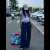 Pantalones Casuales de Retazos a Cuadros Estilo Urbano Retro para Hombres y Mujeres, Modernos y a la Moda, Versátiles de Pierna Ancha, Holgados, con Caída, Rectos, Largos