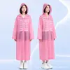 Impermeable de EVA, estilo portátil para adultos, moderno, engrosado, transparente, longitud extendida, poncho de lluvia de una sola pieza, al por mayor, con capucha y cordón
