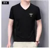 Nova camiseta masculina de verão 2023 com estampa, gola V, manga curta, Air Force One, atacado