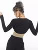 [Venta al por mayor transfronteriza] Chaleco Cardigan Pequeño de Baile Latino Negro Delgado Versátil Blusa Ajustada Top Elegante