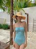 Top de Tubo, Traje de Baño de Una Pieza Estilo Hong Kong con Lunares Retro para Mujeres con Pecho Pequeño, Chica Caliente, Traje de Baño para Vacaciones en la Playa