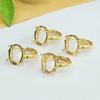 Anillo de Cobre Chapado en Oro Ai Yu Montura 12*16mm para Anillo de Jade, Ámbar, Perla Venta al por Mayor S3110155