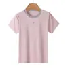 Camiseta de Manga Corta de Lyocell para Mujer de Verano, Cuello Versátil de Color Contrastante, Estilo Coreano de Corte Holgado, Alta Elasticidad, Camiseta de Tencel con Cuello Redondo para Mujer al por Mayor