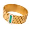 Pulsera de acero de titanio chapada en oro estilo palaciego retro europeo y americano, diseño personalizado, patrón de panal, joyería, pulsera de estilo antiguo con incrustaciones de diamantes
