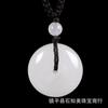 Jade blanco de jade de seda dorada de Xinjiang hebilla de la paz colgante tarjeta de nada flor de magnolia para hombres y mujeres colgante de gota de agua de loto al por mayor