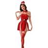 Lencería Sexual Navideña Sexy Pecho Pequeño Gran Coquetería Uniforme Ropa de Puro Deseo Camisón de Nochevieja Fábrica de Ropa Guanyun