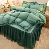 Origem Nantong jardim secreto explosões renda preta conjunto de quatro peças estilo princesa saia de cama 1.5/1.8m cama uma geração de cabelo