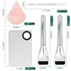 Set de Paleta de 4 Piezas Set de Paleta de Acero Inoxidable Esponja de Cojín de Aire Limpieza Fácil Mascarilla Facial Pincel de Maquillaje Herramientas de Belleza