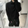 Moletom com Zíper Meio e Textura MYQ Masculino, para Outono/Primavera, Slim Fit Casual com Capuz, Estilo Coreano para o Dia a Dia