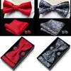 Pajarita para Hombre, Gemelos Jacquard para Boda de Negocios, Set de Tres Piezas con Pañuelo de Bolsillo, Set de Caja de Regalo con Accesorios de Traje de Moda