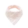 Babero tipo bandana para bebé de algodón puro Clase A, babero de cuadros florales estilo coreano con broche, babero anti-vómitos para recién nacidos