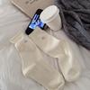 Meias Femininas Novas para Outono e Inverno, Meias de Cano Médio Estilo Coreano da Moda com Laço, Estilo College de Algodão, Meias Femininas Preto e Branco Tendência Xiaohongshu Ins