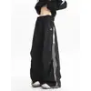 Pantalones tácticos de secado rápido estilo americano para hombres y mujeres, pantalones rectos holgados de verano con curvas, versátiles con rayas de cremallera lateral, pantalones de trabajo de paracaidista