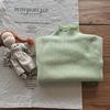 Suéter de tricô para bebê outono e inverno novo estilo coreano infantil com espessura em lã blusa de base para meninas roupas infantis