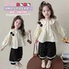 Traje para Niñas Primavera Otoño 2026 Nuevo Elegante Dulce Camisa Infantil de Otoño con Cuello de Muñeca Ropa de Otoño de Moda para Bebé Niña
