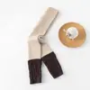 Leggings térmicas para meninas para outono e inverno, espessadas, aquecedores de perna em retalhos, aquecedores de perna de lã japonesa tricotados, meias largas, meias-calças infantis atacado