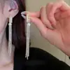 Material de cobre con baño de oro real, pendientes largos con borla de pedrería brillante, elegantes y modernos, hacen que el rostro parezca más delgado, pendientes de mujer a la moda y versátiles
