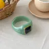 Nova Coleção de Pulseiras de Resina Vintage Transfronteiriças para Mulheres, Pulseira Exagerada de Aba Larga com Pedras, Acessórios de Joias Europeus e Americanos