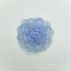 Tela de organza de 5 cm borde quemado flor camelia accesorios joyería DIY pasador broche zapatos y sombreros accesorios de ropa venta al por mayor