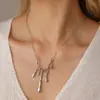 Colar de Moda Transfronteiriço Europeu e Americano com Design de Gota d'Água Líquida e Lava, Corrente de Clavícula Minimalista Hip-Hop Simples e Moderna para Mulheres