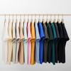 Camiseta de algodón peinado grueso para hombre, primavera y verano 2024, color liso, cuello redondo, manga corta, parte superior e inferior, moda
