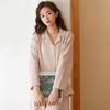 Conjunto de Pijama para Mujer Pijama de Algodón Tul Transpirable Ropa para el Hogar para Parejas Conjunto de Dos Piezas Primavera y Verano Traje para Mujer
