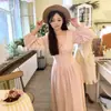 Vestido largo de manga larga estilo suave de moda francesa para otoño temprano para mujer, nuevo modelo 2026, entallado en la cintura, hermoso, adelgazante, elegante