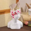 Jarrón de Cerámica con Forma Humana Creativo Nórdico, Decoración Minimalista Blanca para el Hogar, Estilo Creativo Ins Europeo de Lujo Ligero con un Toque de Alta Gama