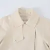 Nuevo abrigo de gabardina corto de estilo británico para mujer PB&ZA de principios de otoño, manga larga, cuello alto, bajo ancho