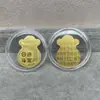 Shenzhen Shuibei Mismo Estilo Oro Puro 999 Tesoro de la Fortuna Aleación Gato de la Suerte Adhesivo Dorado para Teléfono Móvil para Atraer Riqueza Tienda de Oro