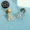 Atravessando a Fronteira Novo Sucesso de Vendas Estrela F136 Liga de Titânio Zircônia Incrustada Piercing Labial Cruzado Joia Corporal Fabricante em Estoque