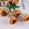 Simulación de 7 cabezas exquisita serie de color otoñal peonía flor de simulación de alta calidad decoración de boda con arreglo floral peonía camelia rosa de té
