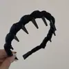 Faixa de Cabelo com Dentes, Textura Ondulada em Tecido, Acessório de Cabelo Diário de Alta Qualidade Estilo Coreano