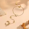 Pulseira de Aço Titânio Colorida Nova Estilo Verão Borboleta Coração Contas Redondas para Mulheres, Tendência e Simples, Corrente de Pulso Fashion e Versátil