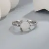 Anel de Tartaruga Prata para Mulheres Prata Esterlina S925 Simples Moda Personalidade Versátil Alto Padrão Anel Aberto Anel do Dedo Indicador